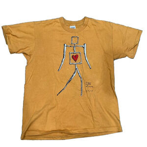 Anvil art prent T-shirt Y2K art to work Mustard yellow Large A005863